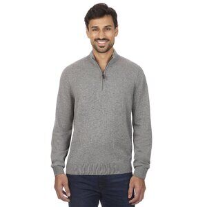 New Men's George Jersey 1/4 Zip Pullover Grey Flannel Heather